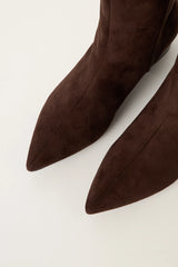 Therapy Steevie Heel Boot Choc Faux Suede