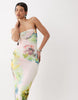 AFRM Marlo printed mesh bandeau maxi dress in pink floral