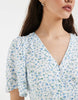 Vero Moda button down maxi dress in white and blue ditsy floral print