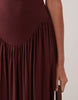 drop waist halter neck sundress in chocolate