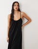 Gina Tricot pure cotton flowy strappy maxi dress in black