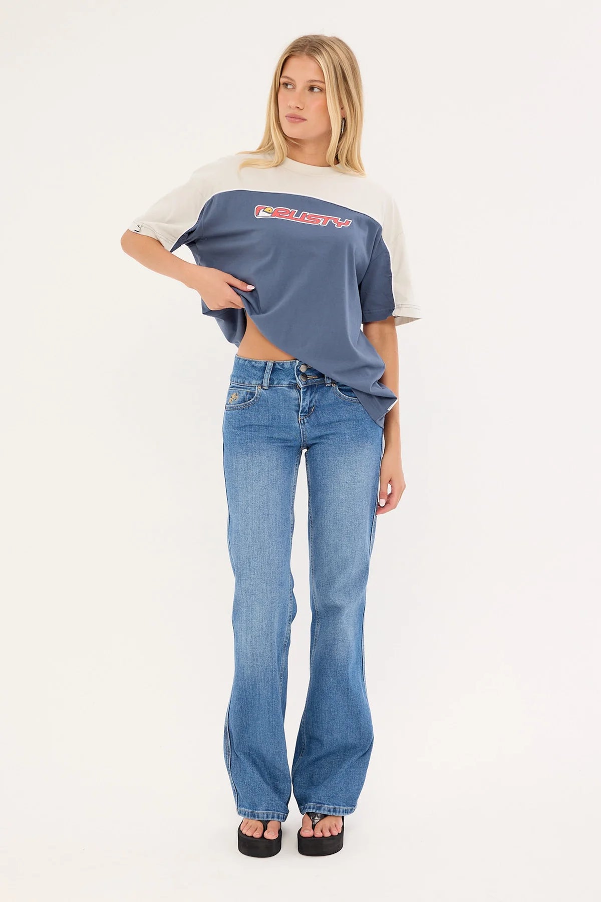 Rusty Archived Ops Oversize Short Sleeve Tee China Blue