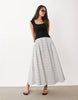 sleeveless scoop neck hybrid maxi dress in mono spot