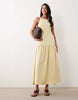 scoop neck dropped waist cami midaxi dress in buttermilk