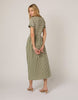 Nobody's Child Eliza v-neck short sleeve midi dress in green gingham