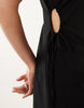 Mango sleeveless cut out waist maxi dress in black