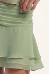 Perfect Stranger Rose Mini Skirt Matcha