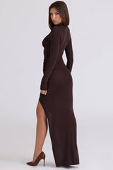 chocolat thigh split maxi dress