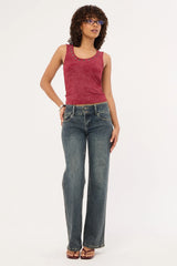 Rusty Eye Let Loose Tank Top Cranberry