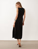 Mango sleeveless cut out waist maxi dress in black