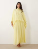 Daska chiffon high neck blousson maxi dress in lemon