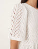 JDY tiered eyelet mini dress in white