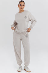 cloud cotton fleece-back crew neck sweatshirt