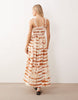 Iisla & Bird beach maxi dress in tie dye brown and cream
