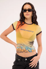 Rusty La Cabana Mesh Baby Tee La Cabana Print