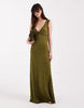 lace cami maxi dress in olive