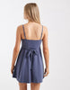 Hollister y2k pintuck knit mini dress in dusky blue