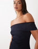 off the shoulder mini dress in denim