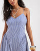 ONLY dropped waist maxi dress in light blue stripes