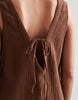 ONLY tie back sleeveless cheesecloth mini dress in chocolate