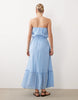 Abercrombie & Fitch embellished cutwork strapless midaxi dress in light blue