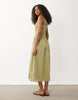 Miss Selfridge strappy eyelet midaxi dress in sage