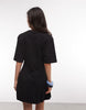 Monki contoured T-shirt mini dress in black