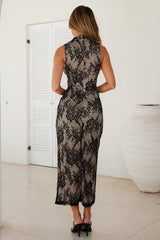 Fantasy Of You Lace Maxi Dress Black