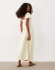 ruched front midi tea dress in buttermilk