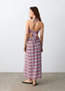 Mango Teen halterneck cut-out maxi dress in zigzag print