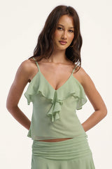 Perfect Stranger Rose Cami Top Matcha