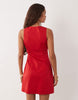Petite square neck bodycon mini dress in tomato red