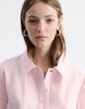 & Other Stories pure cotton poplin polo mini dress in pink