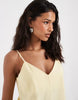 Vero Moda linen blend cami strap midi dress in banana yellow