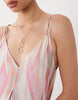 YAS double cami strap drapey midi dress in soft peach tie dye print