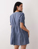 Wednesday's Girl chambray smock mini dress in blue