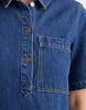 JJXX denim mini dress in mid blue