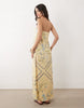 strapless maxi dress in floral print