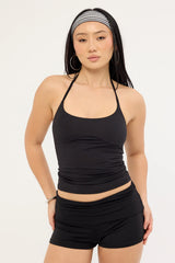 L&t Lia Jersey Fold Over Short Black