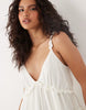 YAS tiered ruffle detailing cami maxi dress in white