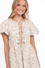 Kathleen Maxi Dress - Light Beige/Green Floral