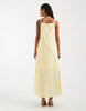 PIECES square neck broderie maxi dress in pastel yellow