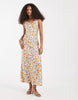 AWARE sleeveless v-neck maxi dress in cream floral print