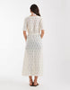 Vero Moda stretch lace tie front maxi beach dress in cream