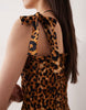Esmée tie strap maxi beach dress in leopard print