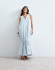 ARRANGE textured maxi dress with frill detail in blue