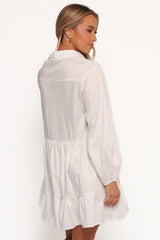 Carlotta Long Sleeve Mini Dress - White
