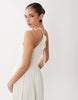 crinkle cami halter midi dress in cream