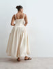 ARRANGE Curve premium waisted dress with puffball hem in ecru