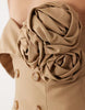 ASOS LUXE tailored strapless mini dress with corsage detail in tan